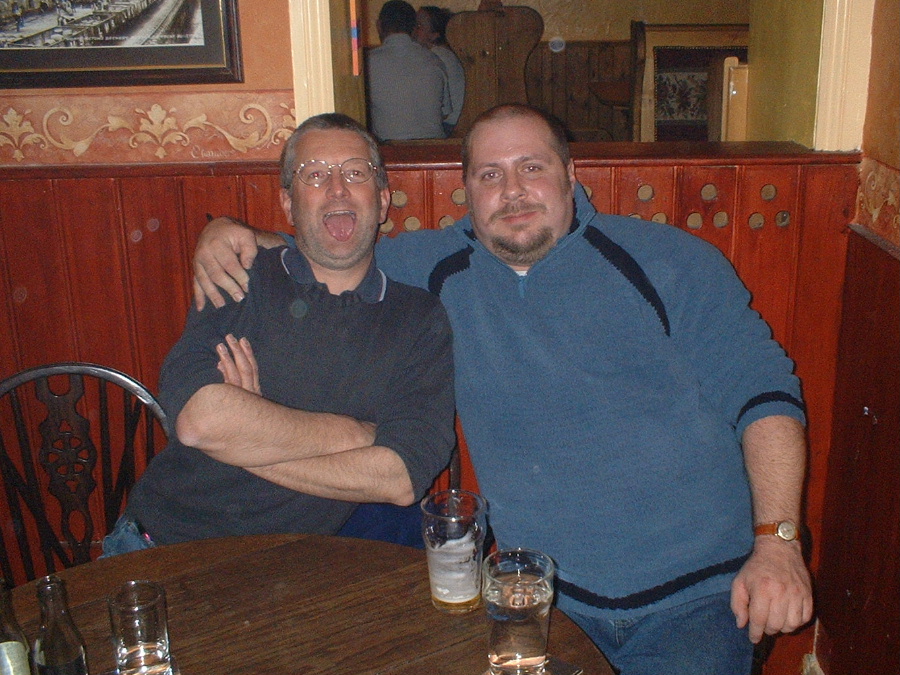 Photo of Michael Robinson and Richard Paine at the Fishpond pub in Matlock Bath